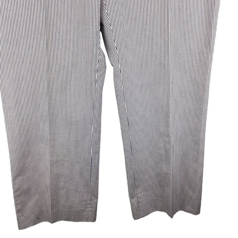 Brooks Brothers‎ Caroline Fit Striped Pants Size 16 Womens Blue White Seersucker - Picture 3 of 9